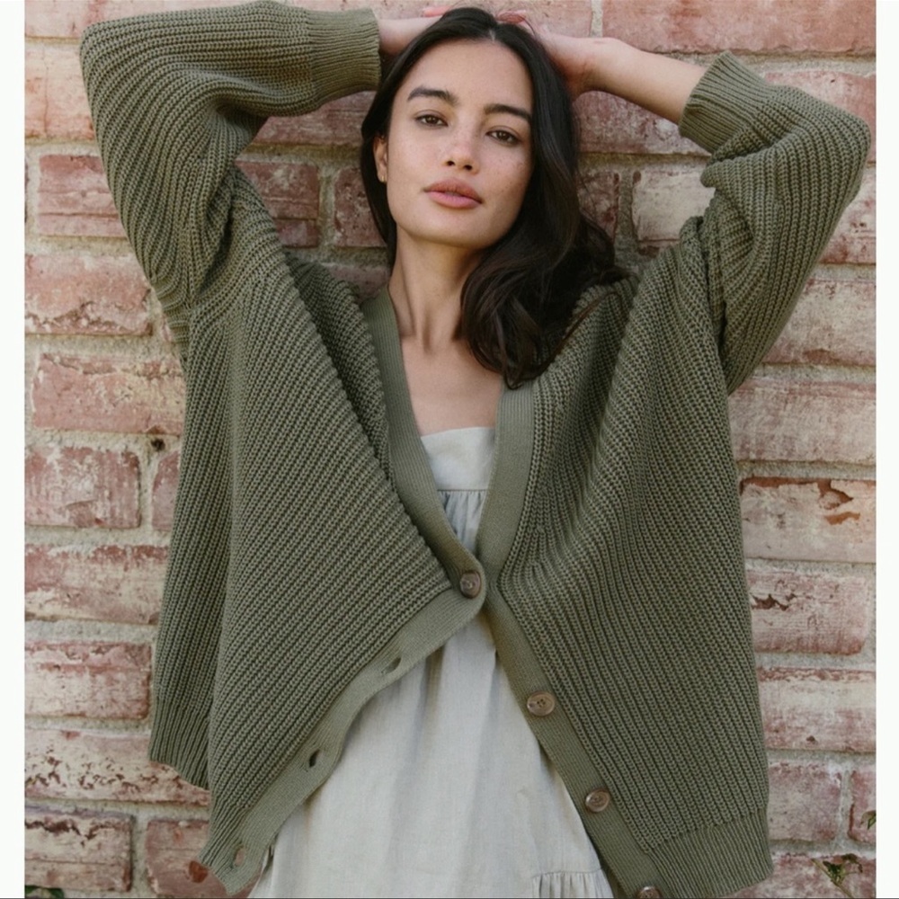 COPY - Jenni Kayne Cotton Cocoon Cardigan Sage Green Size Small